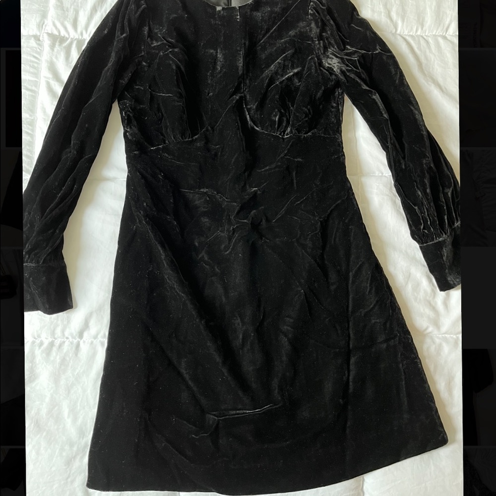 Reiss Black Velvet Mini Dress